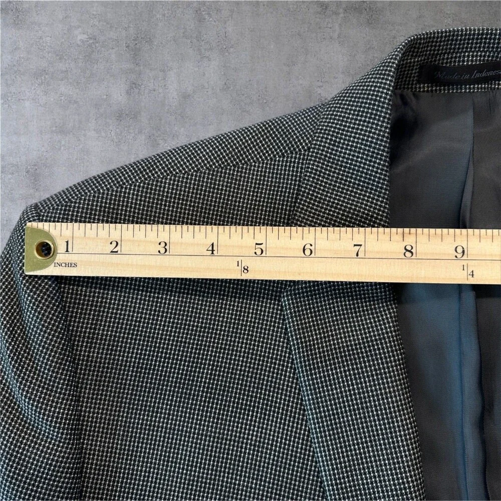 CALVIN KLEIN Men's Blazer Sport Coat Two Button Suit Jacket 44L Gray Silk/Wool